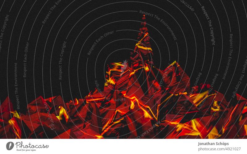 3d rendering grid landscape lava fire Lava Grid 3D 3D rendering Three-dimensional Design Modern shape Abstract Technology Illustration geometric concept Graphic