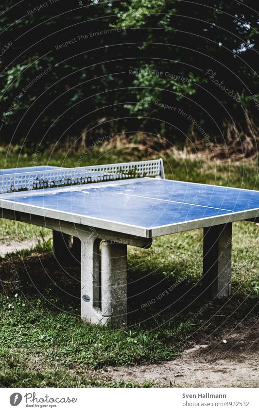 Teschtennis table in the countryside Table tennis Sports Table tennis table Ball sports Leisure and hobbies Sporting Complex Sports Training Playing Deserted