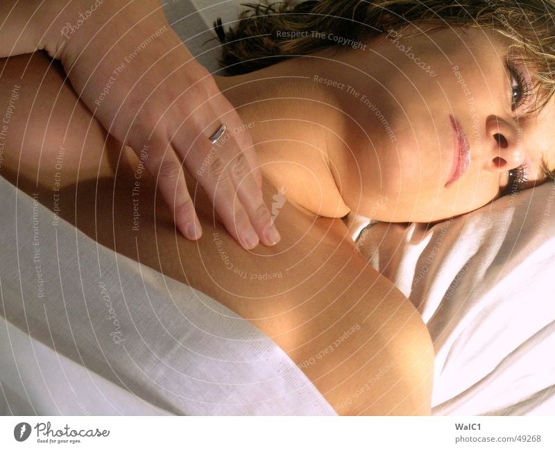Relaxing Bella 02 Woman Youth (Young adults) Portrait photograph Naked Sleep Hand Lady Eyes Mouth Skin Breasts