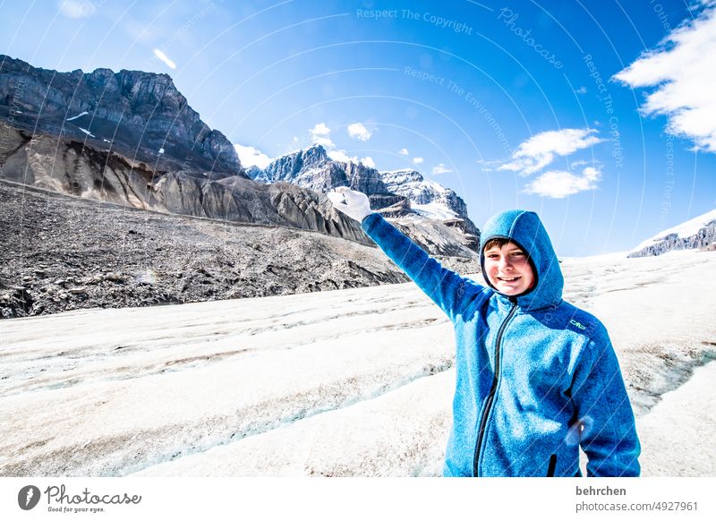 Ice-cold beauty Sunlight Rock Infancy Child Trip Boy (child) Together hikers Far-off places Wanderlust Alberta Fantastic especially Tourism Vacation & Travel