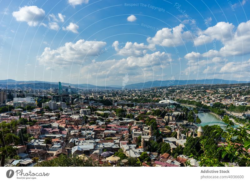 Tbilisi's overview from Narikala hill top architecture building city cityscape downtown georgia historical part landmark landscape modern panoramic sightseeing