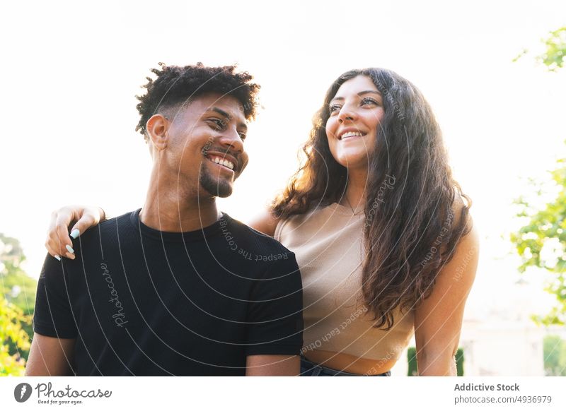 Portrait Of smiling multiracial Couple. Closeup Love Lifestyle Together Leisure Bonding Boyfriend Dating Happiness Face Beautiful Friend Attractive Headshot