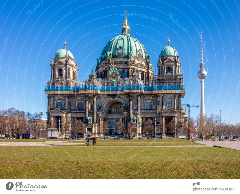 Around Berlin Cathedral berlin cathedral architecture building urban city germany spree church column monument figure sculpture park sunny culture tradition old