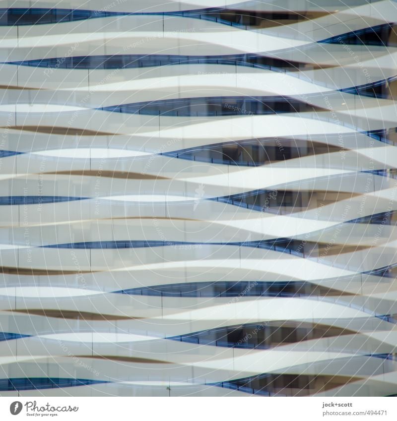 sideswipe Architecture built Facade Stripe Movement Modern Nerdy Design Complex Double exposure Distorted Curved bows Illusion Reaction Swing Subdued colour