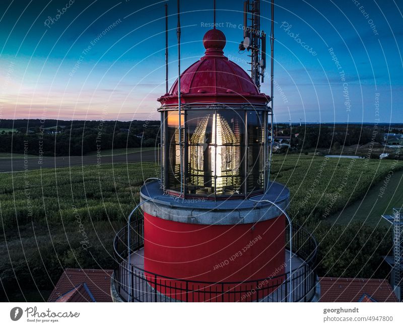 Light buc 1 Night stars Twilight Lonely on one's own Landscape Mecklenburg Nature Navigation mark Lighthouse lighthouse BUK Lens Fresnellinst Illuminate Lamp