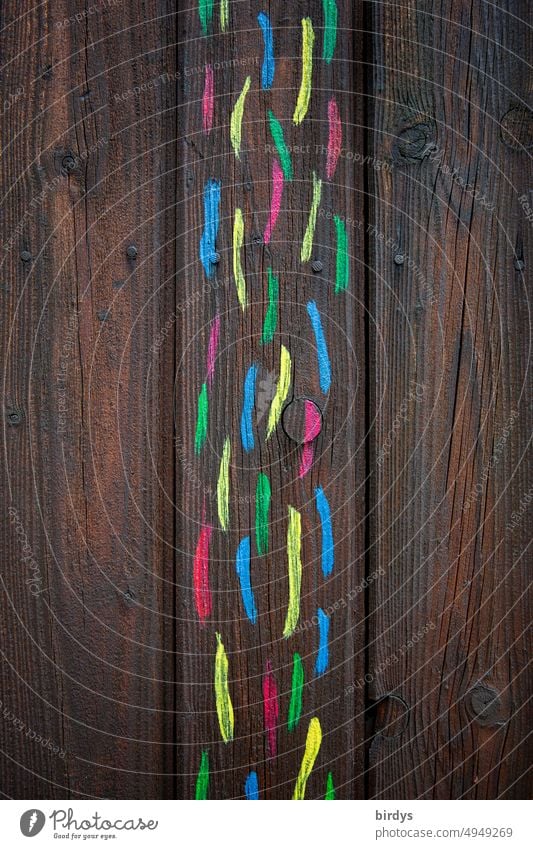 board wall decorated with colorful strokes. Format filling , book cover Wood Painted Wooden wall distortion Decoration Creativity Ornate Pattern kind