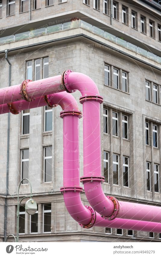Pink sewage pipes in the west of Berlin building Business city connect connection connector construction construction site creative creativity cross different