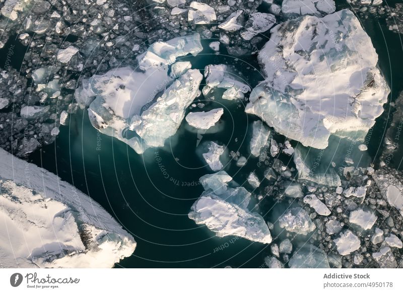 Ice floes in cold sea water ice winter snow float frozen background iceland temperature frost surface weather polar arctic north nature season iceberg climate