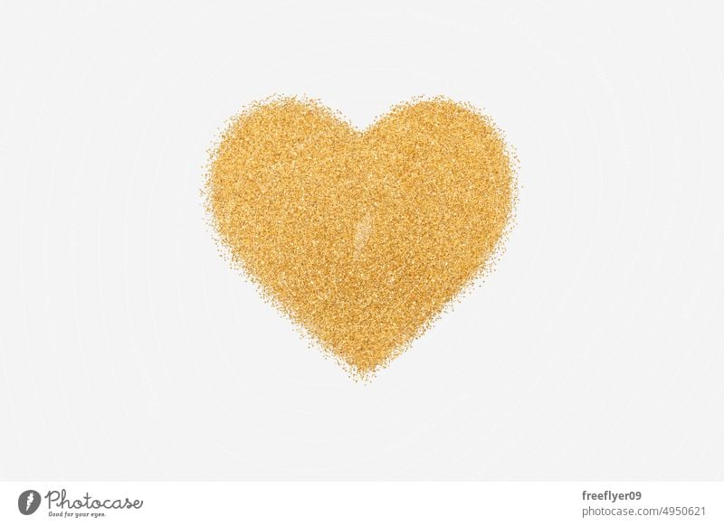 Heart shape symbol made of golden glitter heart isolated copy space purpurin background celebrate shine glistering party glowing wallpaper glittering sparkle