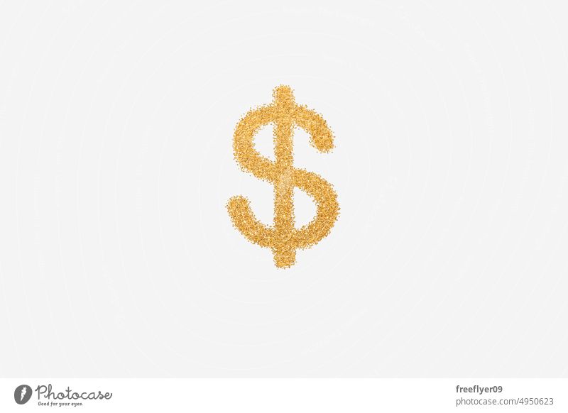 Dollar sign made of golden glitter dollar america australia letter economy money finance success business investment crisis growth tax market symbol isolated