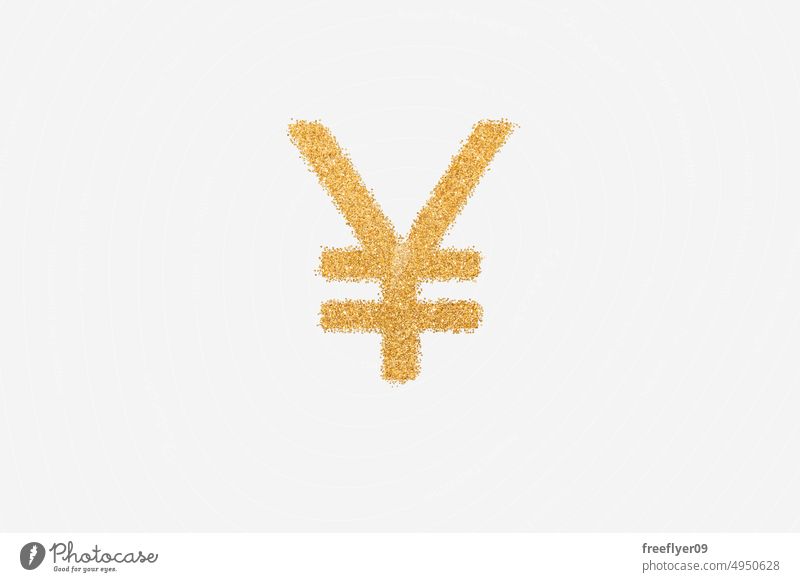 Yen sign made of golden glitter yen money japan letter economy finance success business investment crisis growth tax market symbol isolated copy space purpurin