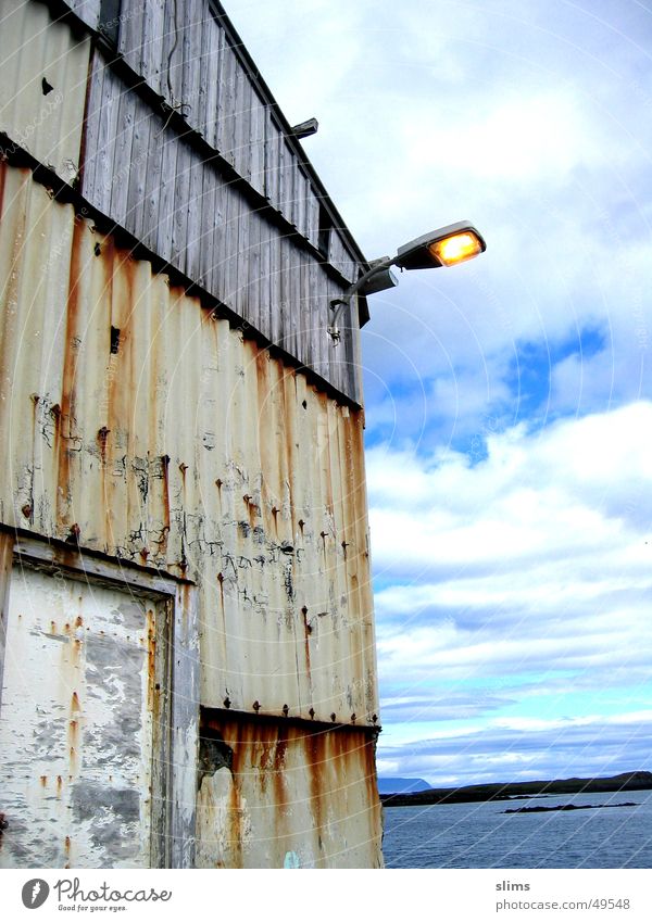 Iceland Warehouse Old Water Sky