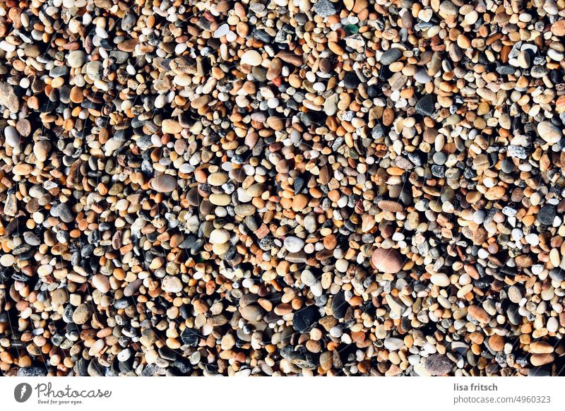 Stones by the sea stones variegated Beach Pebble beach Nature Colour photo Exterior shot