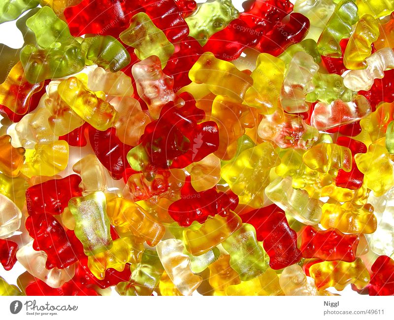 Bear pack Gummy bears Red Green White Yellow Sweet Candy Gelatin Orange niggl