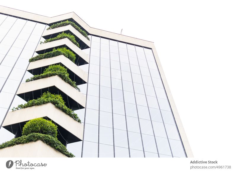 Building with green plants building balcony house facade design urban multistory street flora summer branch growth greenery architecture exterior unusual city