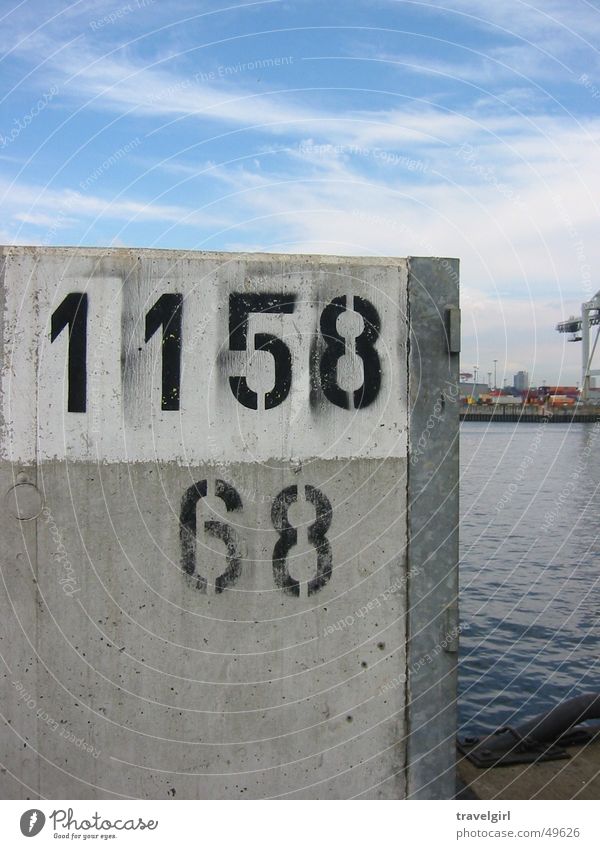 Port series 1158 / 68 Digits and numbers Container terminal Wall (barrier) Wall (building) Harbour Industrial Photography