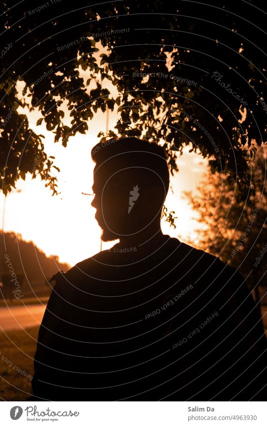 silhouette of a person Guy Man male Dark darkness Abstract Silhouette Portrait photograph portrait Portrait format silhouettes silhouette people Silhouette Man