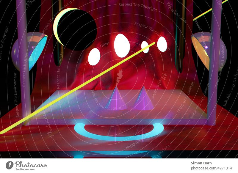 Boards that mean the universe planets Illustration Stage Astronomy Lighting Theatre representation constellation Artificial Planetarium cosmos Abstract