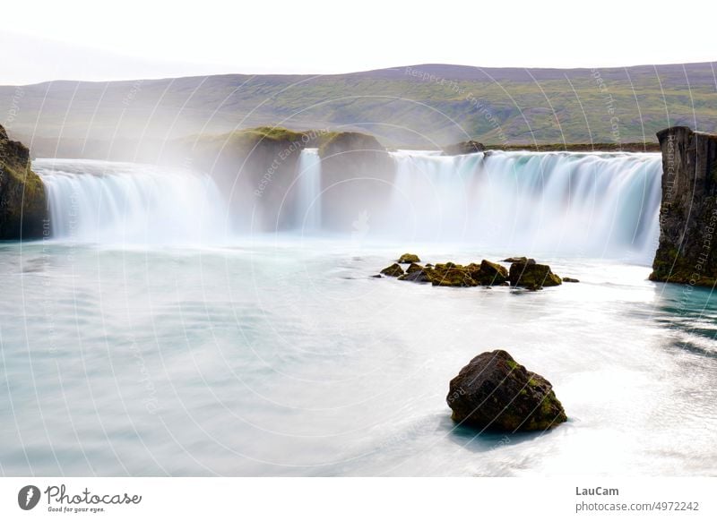 Shrouded in legend - Goðafoss, the waterfall of the gods Waterfall River Flow Long exposure Nature Stone Landscape Stream White crest Rock stunning