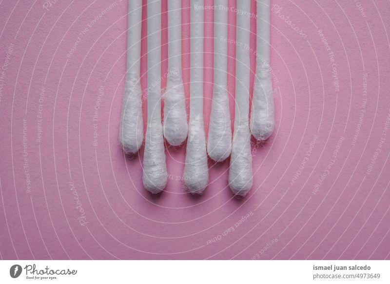 cotton swabs on the pink background, cosmetic and hygiene tool hygienic hygienic product cotton buds object stick clean medicine white medical care healthy soft