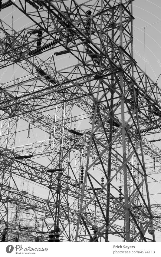 Electric power station black and white Power station Electrical equipment Industry Electricity pylon Energy