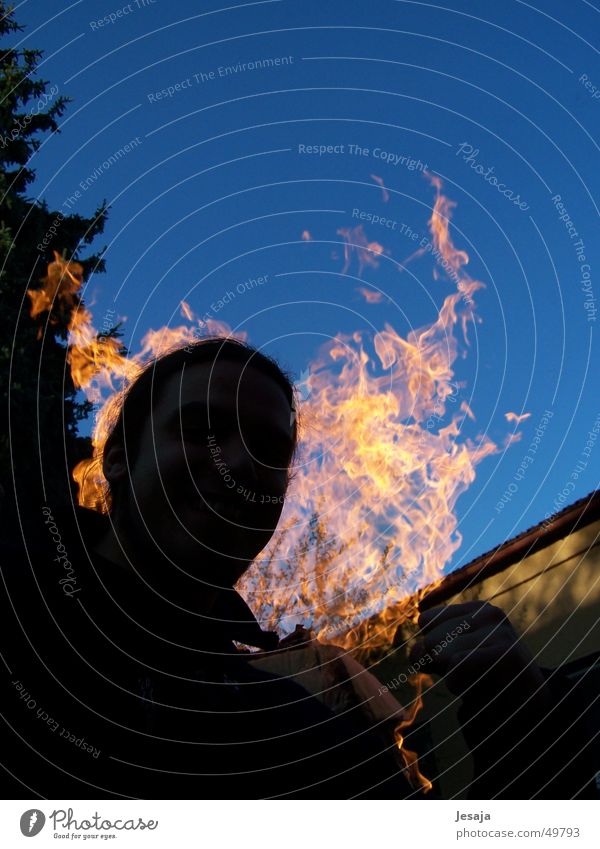 Fire & Flame Hot Silhouette Barbecue (apparatus) Summer Blaze Fleming Blue Head Garden Sky