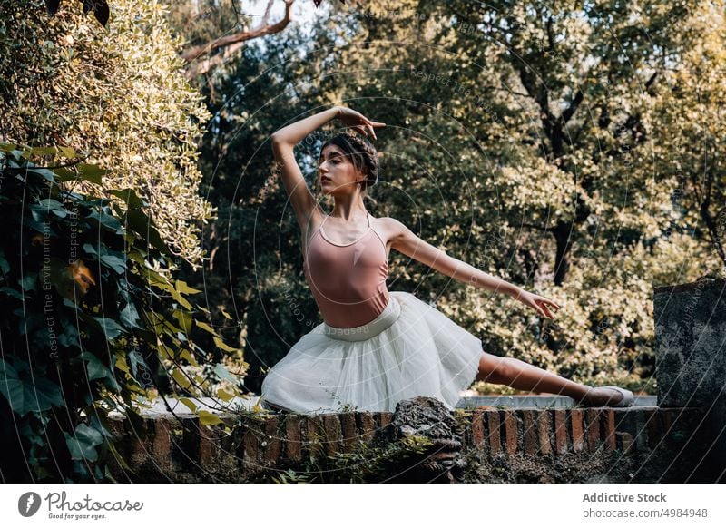 Young ballerina posing outdoors ballet street dance dress woman teenager dancer artist young girl beauty people female person body caucasian concept