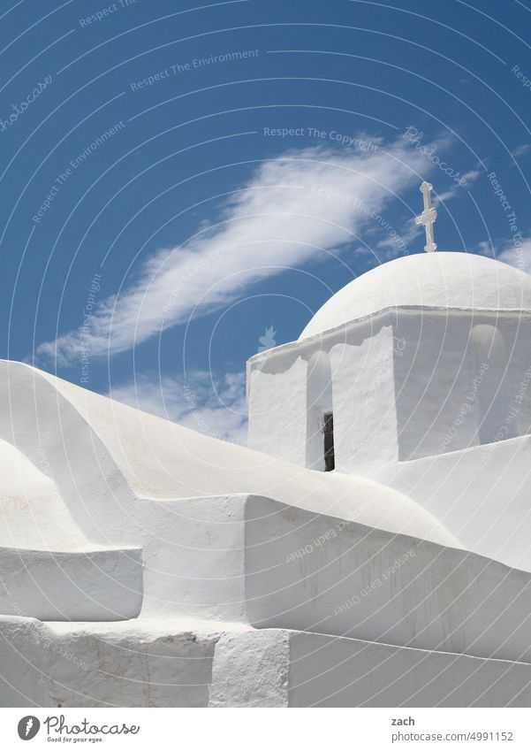 white and blue Cyclades Greece the Aegean Mediterranean sea Island Milos Chapel Church Sky Blue Orthodoxy Orthodox christians orthodox White