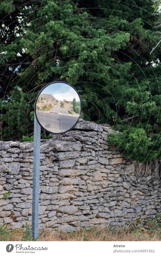 Only in retrospect do you know which | places mean something to you. Mirror round mirror traffic mirrors Road traffic Mirror image Review Circular Opposite