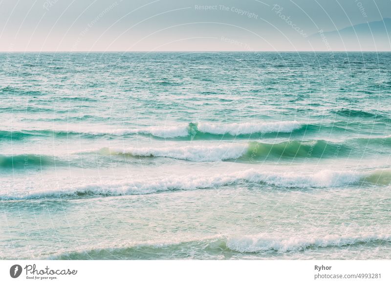 Riplpe Sea Ocean Water Surface With Small Waves. aqua background beautiful blue copy space deep horizon landscape nature nobody ocean outdoor ripple scene