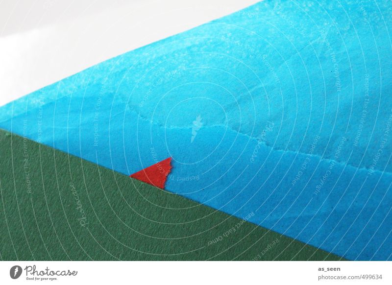 Red triangle Vacation & Travel Ocean Swimming & Bathing Sailing Art Environment Nature Coast Paper Illuminate Sharp-edged Brash Blue Green White Esthetic Design