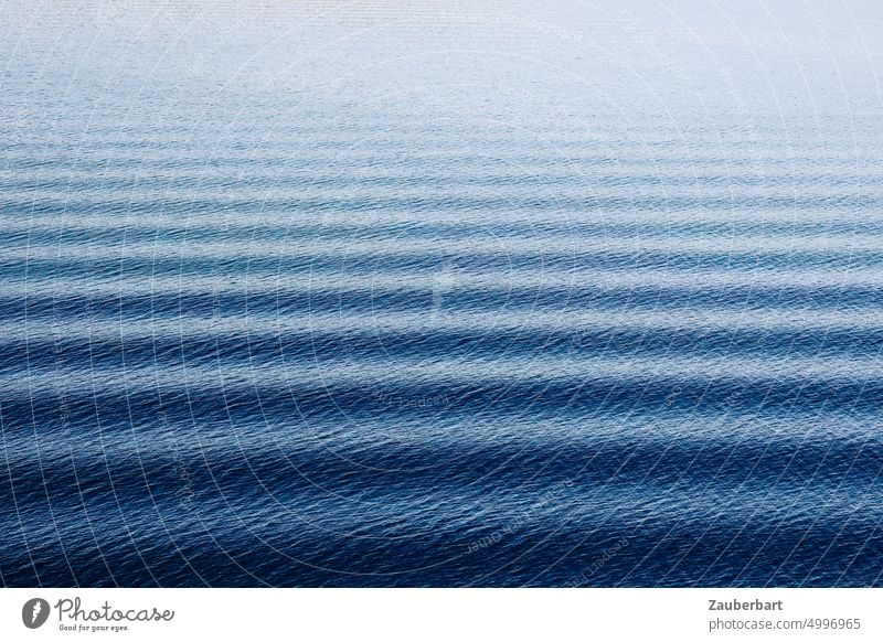 Regular waves run horizontally on blue sea as pattern Waves Pattern Blue Ocean Horizontal Peaceful wide Water far Movement Elapse