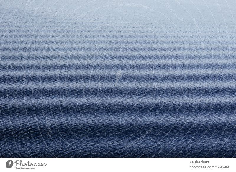 Regular waves run horizontally on blue sea as pattern Waves Pattern Blue Ocean Horizontal Peaceful wide Water far Movement Elapse