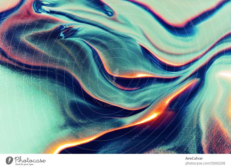 Abstract trendy holographic background.Multicolor abstract creative background made of curved shapes.iridescent surface wrinkled vaporwave wavy horizontal ideas