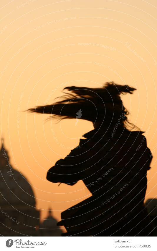 roman dance St. Peter's Cathedral St. Angel's Castle Rome Rotation Swing Sunset Woman Speed Dance Hair and hairstyles