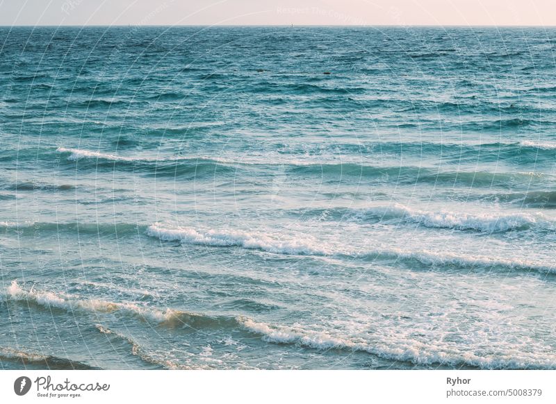 Riplpe Sea Ocean Water Surface With Small Waves. Background abstract aqua backdrop background beautiful blue copy space deep landscape nature nobody ocean