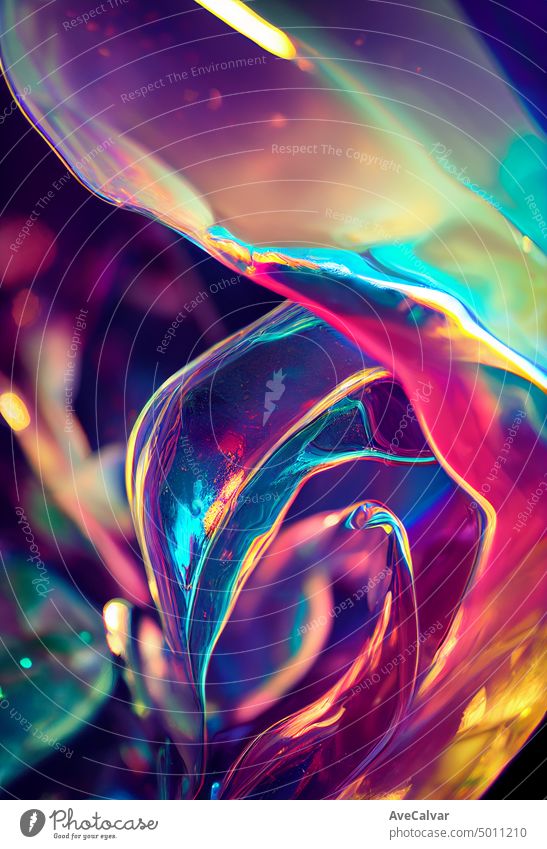 Liquid glass, light refractions, abstract liquid colourful colours glasses horizontal oil textured transparent surface art biology chemistry drop droplet dye