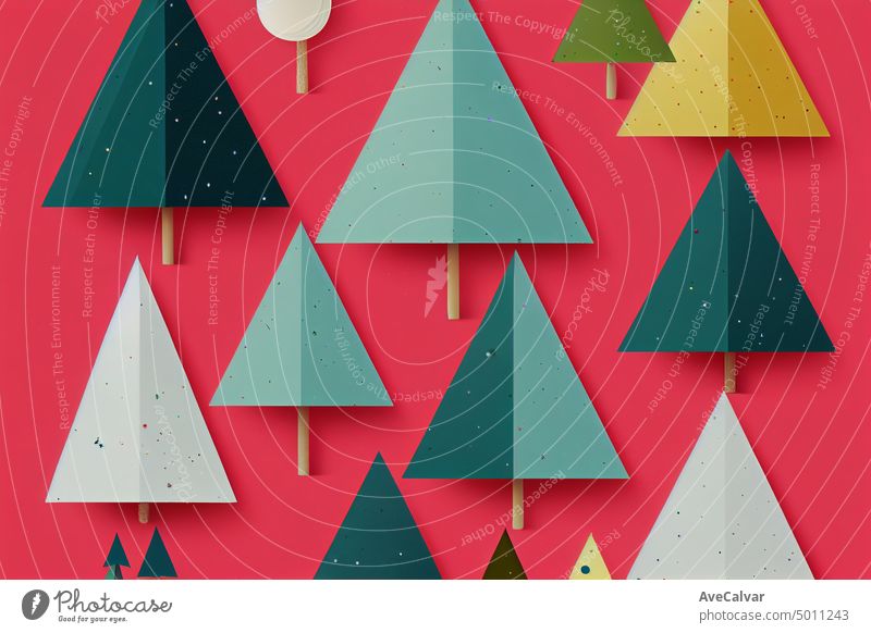 Christmas or winter composition.Christmas, winter, new year concept. Flat lay, top view, copy space.Christmas tree branches with paper card note. Flat lay. Nature New Year concept.