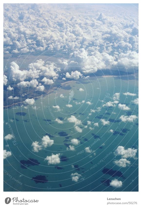 fliiiiiegen Clouds Ocean Turquoise Vacation & Travel Sky Island Shadow Sun Flying destacking Freedom