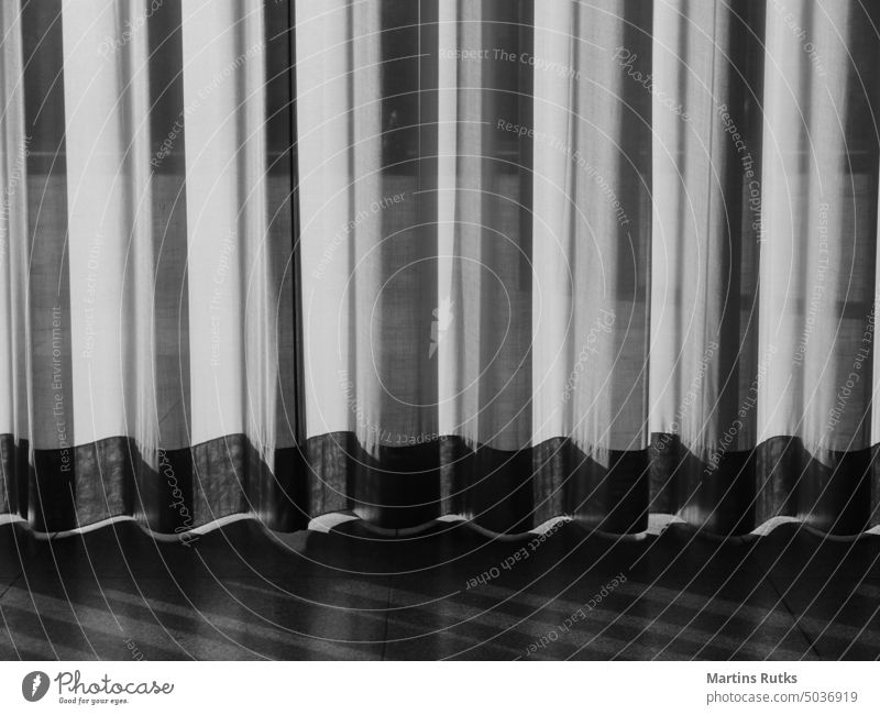 Shadows created by curtains. Abstract Black Classic Curtain Design weave Indicate textile texture background Decoration drapes Elegant Stick Interior Light