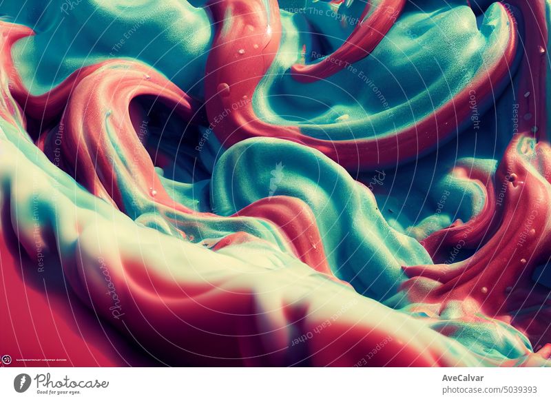 Minimal colorful abstract liquid movement background. Close up macro concept. Super texture twirls art colour cover dynamic flow fluid ink rainbow splash wave