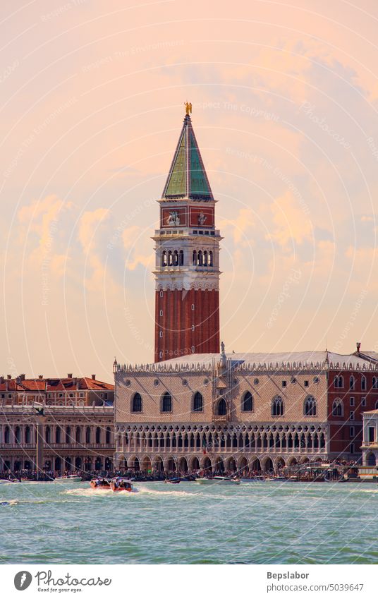 St March belltower and Doge's palace, Venice, Italy venice bell tower st. mark campanile san marco architecture basilica doge palace doge's palace building