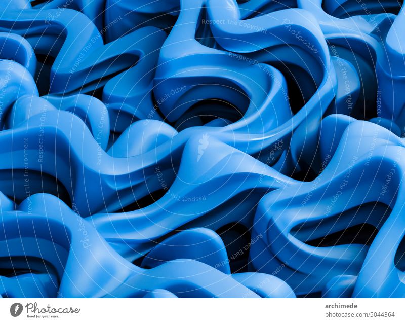 Abstract 3d waves texture for decoration abstract background blue design digital illustration modern pattern render shape structure wallpaper
