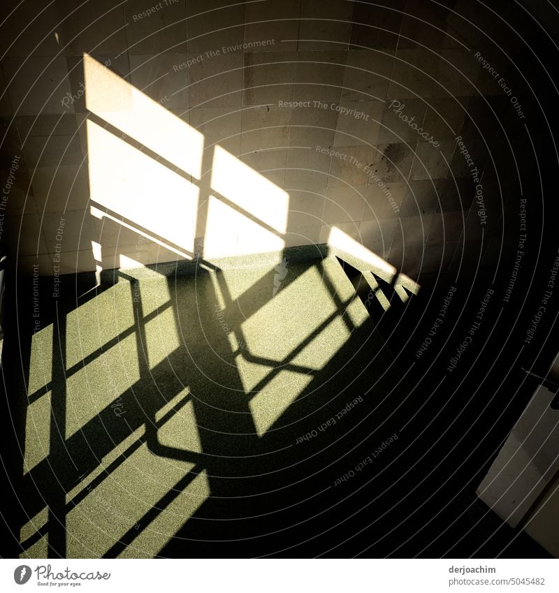 Light and shadow in the staircase throw shadows Shadow Sun Deserted Day Colour photo Sunlight Beautiful weather Back-light Contrast Light (Natural Phenomenon)