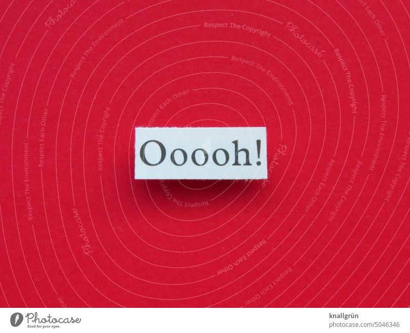 Ooooh! Exclamation mark Amazed Emotions Surprise Colour photo Characters Deserted Communicate Studio shot Neutral Background Isolated Image Signs and labeling