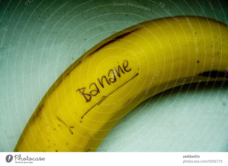 banana Banana Fruit tropical fruit Exotic vitamins writing Inscription Name Handwriting Property dementia Forget Mix-up