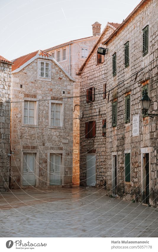 ancient town narrow streets with a rich history on the island in the Croatian Adriatic Sea adriatic alley architecture beautiful building buildings city