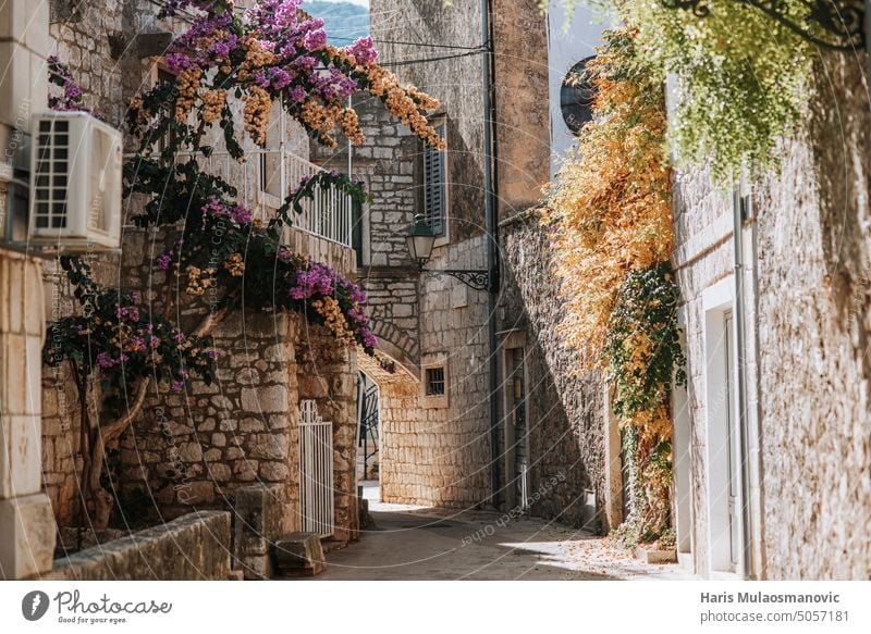 an ancient town streets of Hvar old town with a rich history on the island in the Croatian Adriatic Sea adriatic alley architecture beautiful building buildings