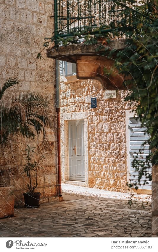 old narrow town streets with a rich history on the island in the Croatian Adriatic Sea adriatic alley ancient architecture beautiful building buildings city