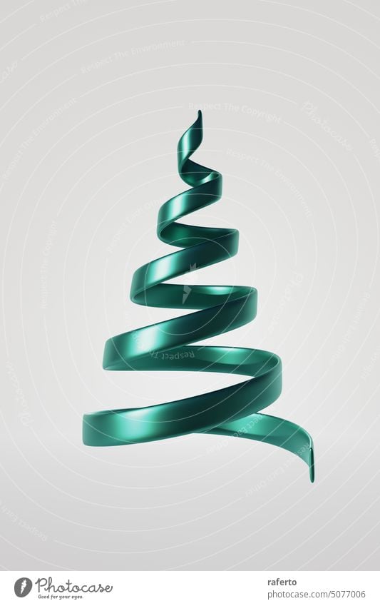 Christmas ribbon tree. 3D Rendering christmas holiday three-dimensional background illustration 3d render 3d illustration greeting ornament merry winter banner